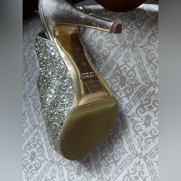 Miu Miu Glitter open toe platform heel - Picture 4 of 5